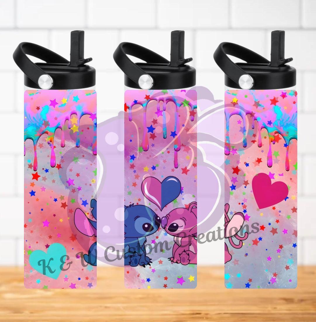 Stitch And Angel 20oz Tumbler Valentines Day Gift Premium Stainless Steel Keeps Drinks Hot Or Cold On The Go - KW CUSTOM CREATIONS