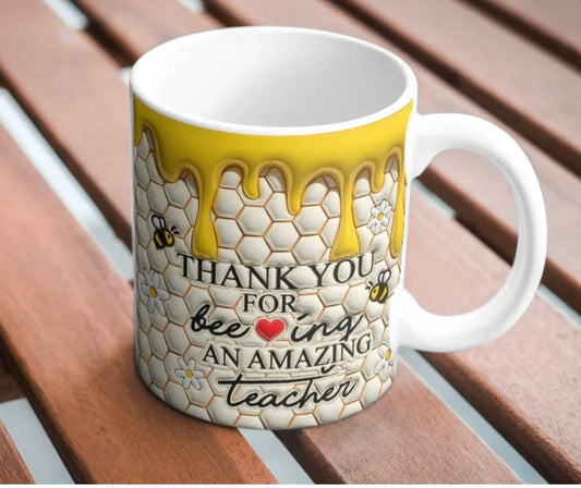 Thank You For Beeing An Amazing Teacher Ceramic Mug 11oz Gift For Teachers Coffee Cup - KW CUSTOM CREATIONS