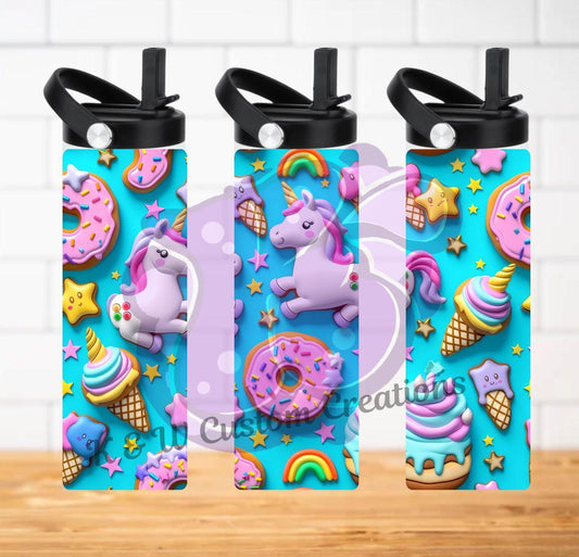 Unicorn 20 Oz Tumbler Stainless Steel Insulated Cup Keeps Drinks Cold or Hot Longer - KW CUSTOM CREATIONS
