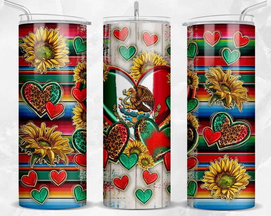 Viva México 20oz Insulated Stainless Steel Tumbler Keeps Drinks Hot Or Cold On The Go - KW CUSTOM CREATIONS